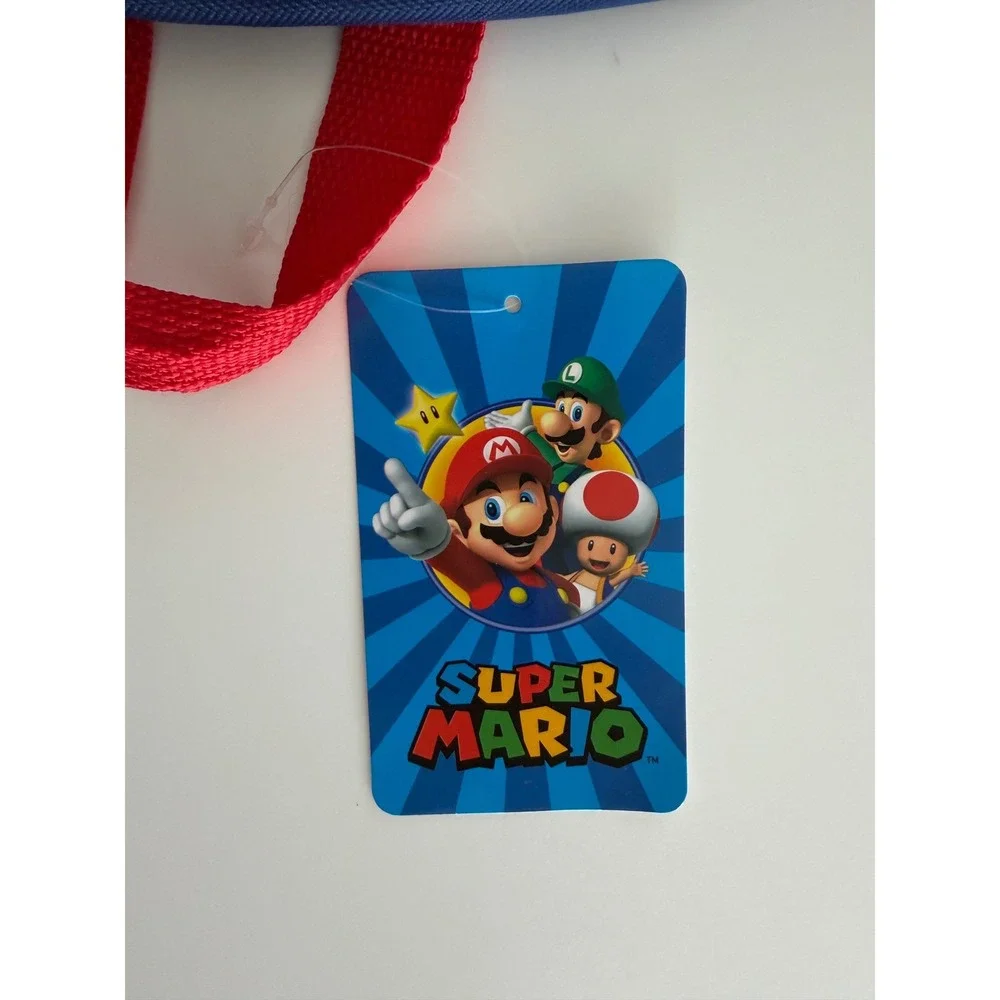 Bioworld Super Mario Kids 6 Piece Backpack Set Lunch Bag Water Bottle Red Blue
